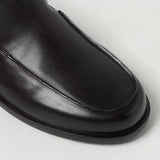 Black Leather Classic Loafers For Womens