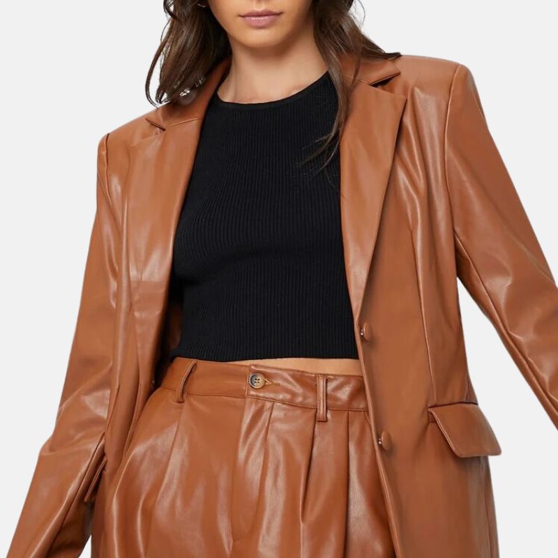 Leather Oversized Blazer