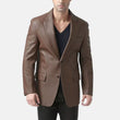 Cognac Brown Mens Leather Blazer