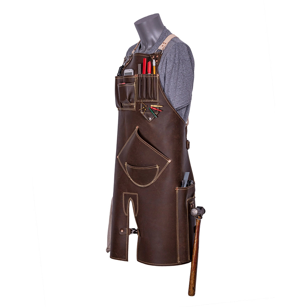 Blacksmith Leather Apron with Multiple Tool Pockets | Welders Leather Apron