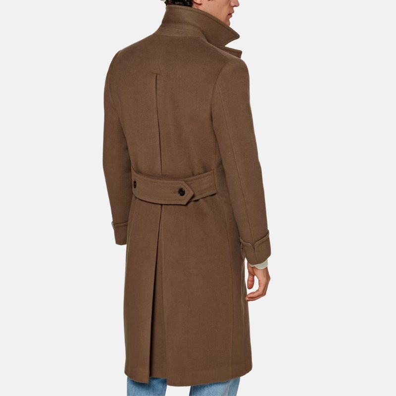 Dark Brown Trench Wool Coat