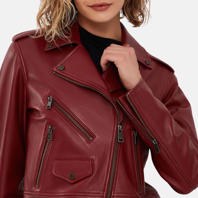 Dark Red Leather Jacket