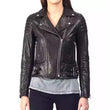 Black Upton Leather Biker Jacket Women