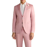 Pink Men's Wool Tailored Fit Single Breasted Two Piece Suit