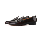 Burgundy Leather Loafers Men