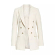 White Wool Double Breasted Blazer Women