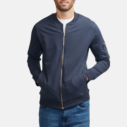 Fleece Blue Bomber Jacket Mens