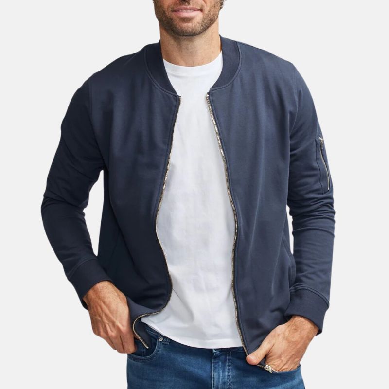 Fleece Blue Bomber Jacket Mens