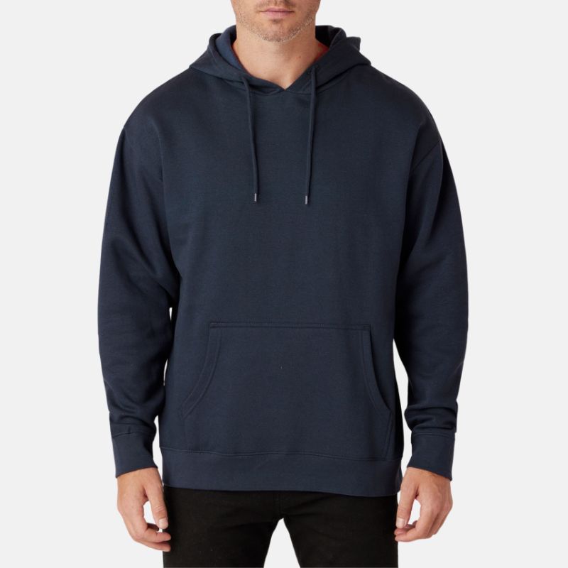 Fleece Navy Blue Hoodie Mens