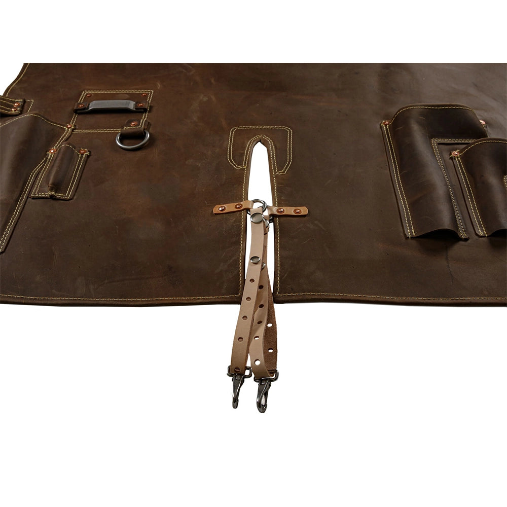 Blacksmith Leather Apron with Multiple Tool Pockets | Welders Leather Apron