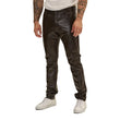 Ronny Mens Brown Leather Pants