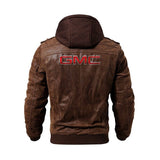 GMC Leather Jacket With Hood - Trendy Jacket