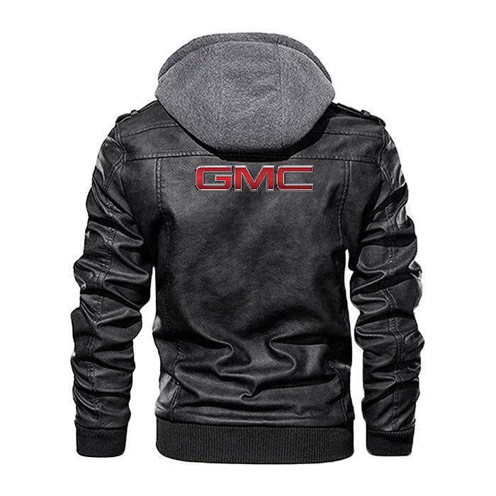 GMC Leather Jacket With Hood - Trendy Jacket