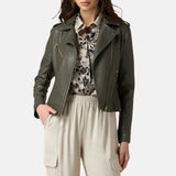 Green Leather Jacket Womens