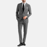 2 Piece Grey Slim Fit Suit For Mens