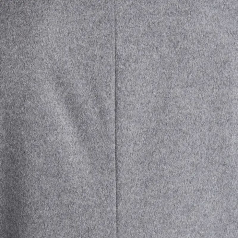 Grey Wool Double Breasted Trench Coat For Mens