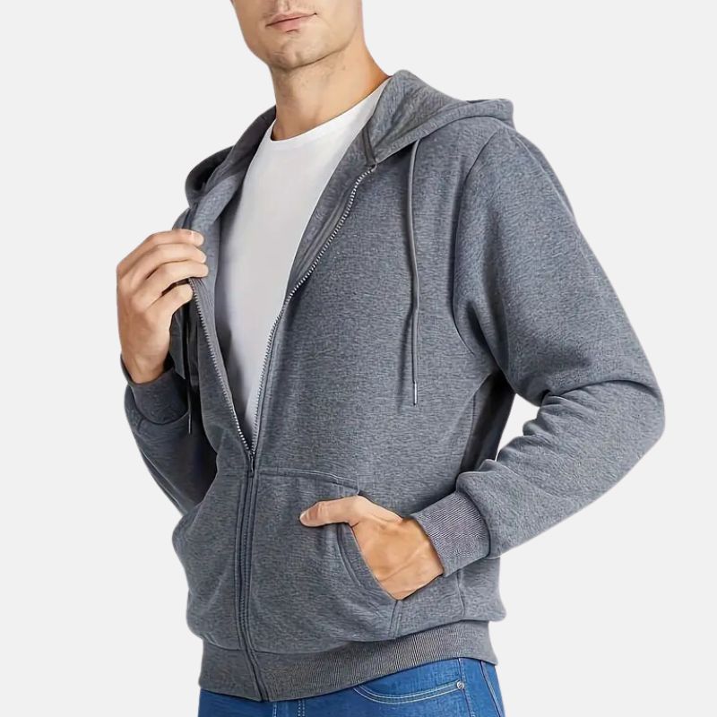 Mens Grey Hoodie Jacket 