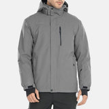 Grey Hooded Parka Jacket Mens