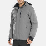 Grey Hooded Parka Jacket Mens