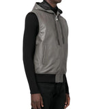 Grey Mens Hooded Vest