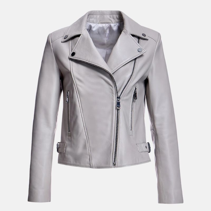 Grey Womens Biker Jacket