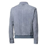 Grey Suede Bomber Jacket