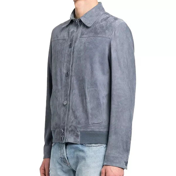 Grey Suede Jacket For Mens