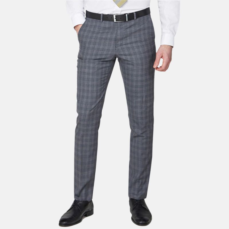 Light Grey Check Pattern Tweed 3 Piece Suit For Mens