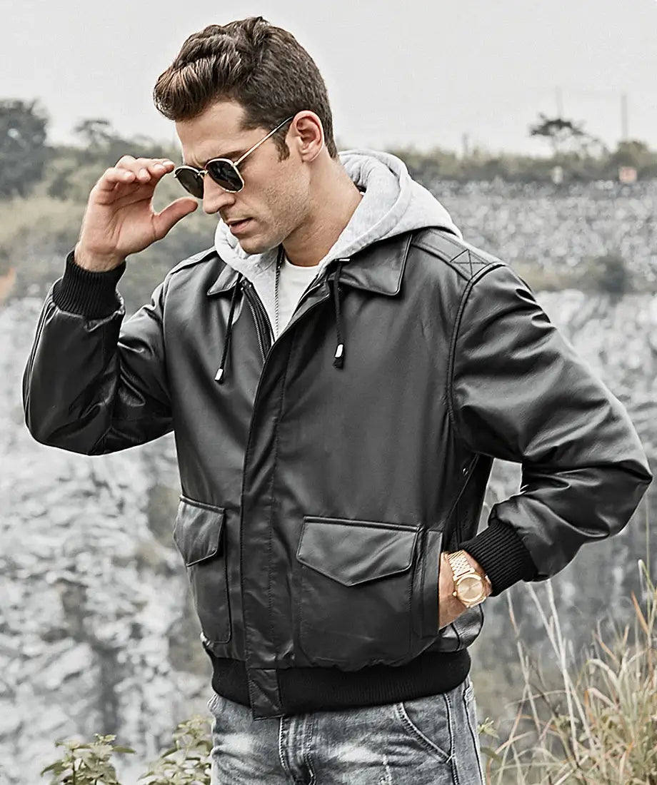 hooded-bomber-laather-jacket