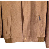 Camel Brown Leather Suede Jacket Mens