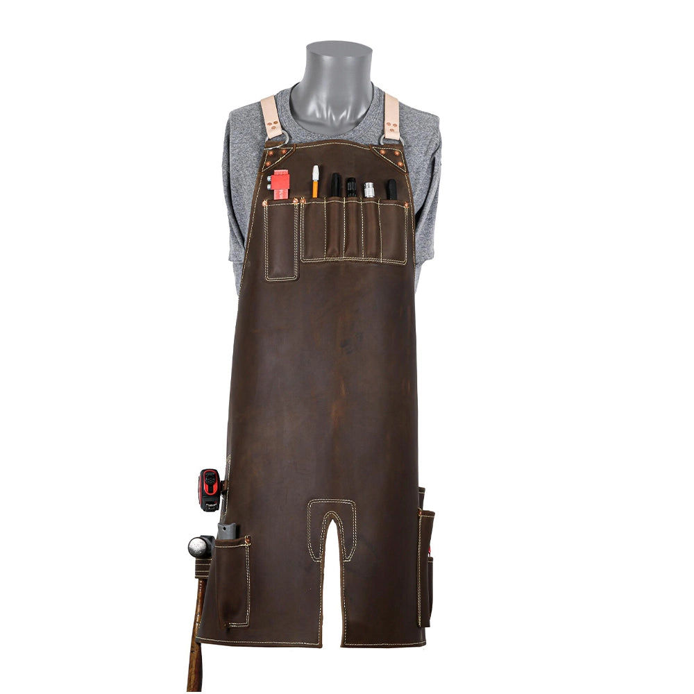 Blacksmith Leather Apron with Multiple Tool Pockets | Welders Leather Apron