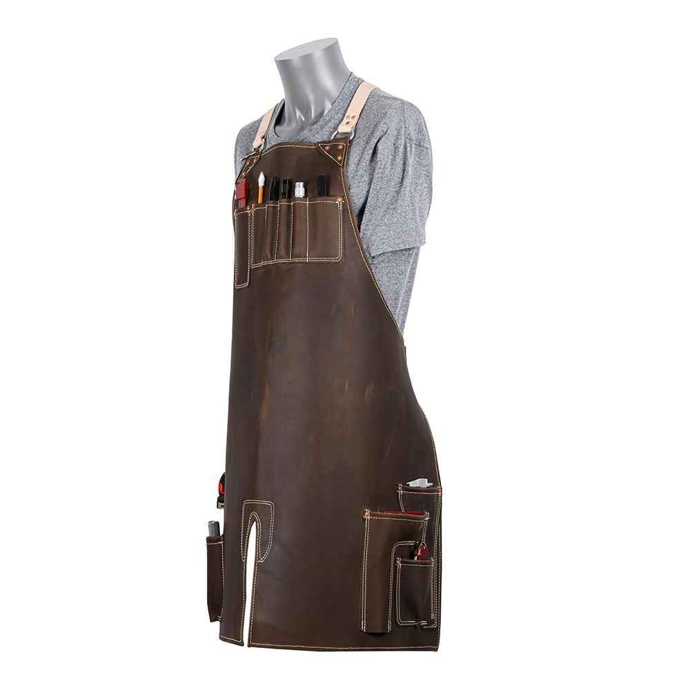 Blacksmith Leather Apron with Multiple Tool Pockets | Welders Leather Apron