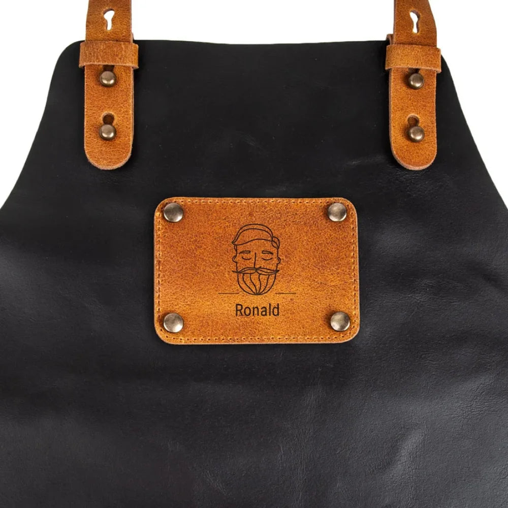 Personalized Genuine Leather Apron with Your Name on it