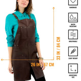 Bar Apron Leather with Pockets, Crossback Straps and Split-Leg Design