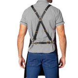 Bar Apron Leather with Pockets, Crossback Straps and Split-Leg Design