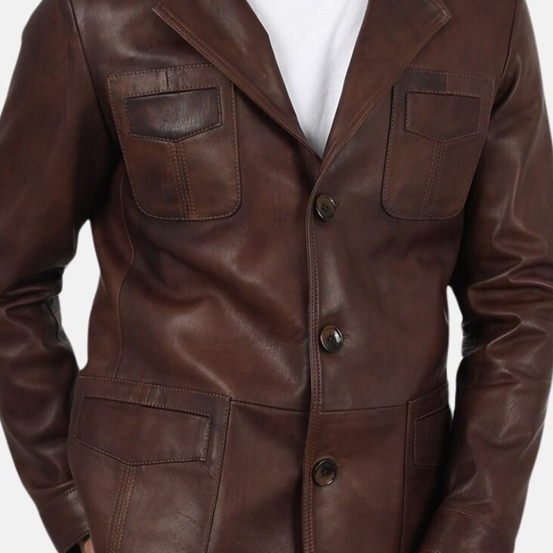 Leather Blazer Mens