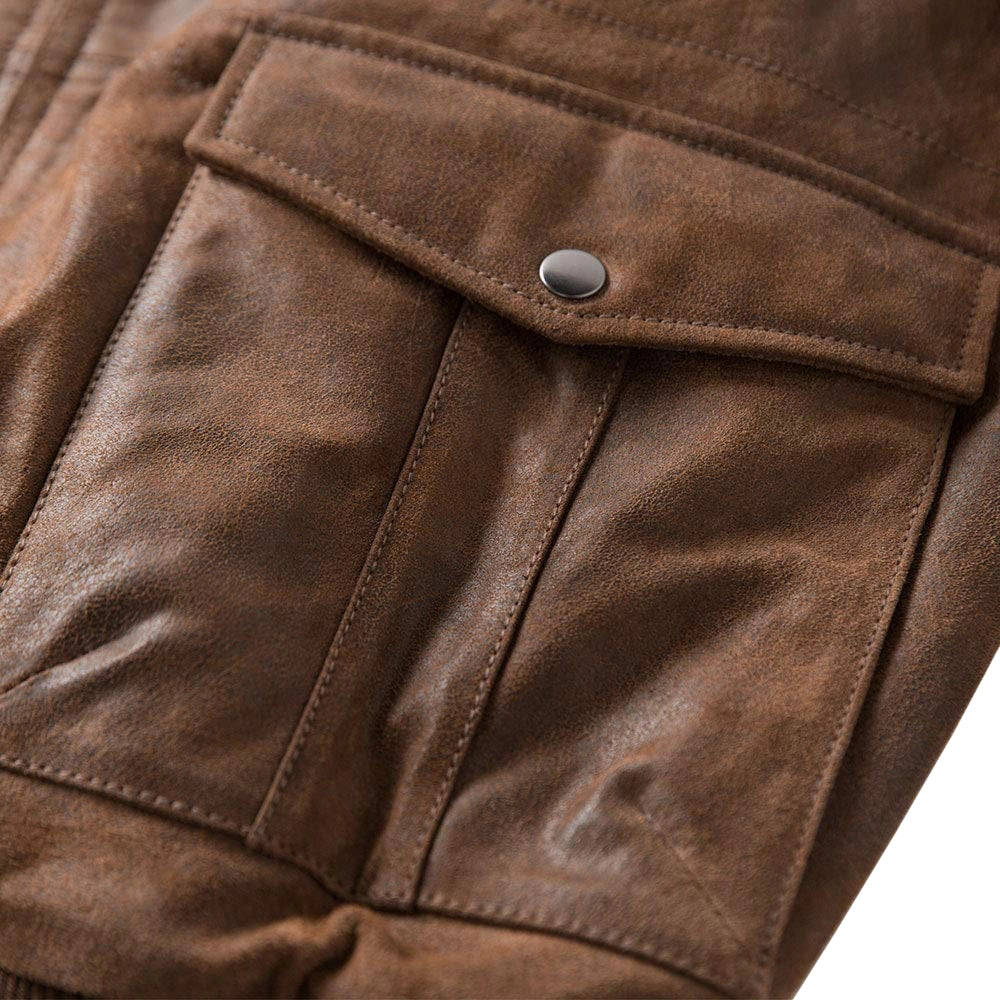 Men's Aviator A2 Vintage Brown Distressed Leather Bomber Jacket