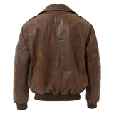 Men's Aviator A2 Vintage Brown Distressed Leather Bomber Jacket