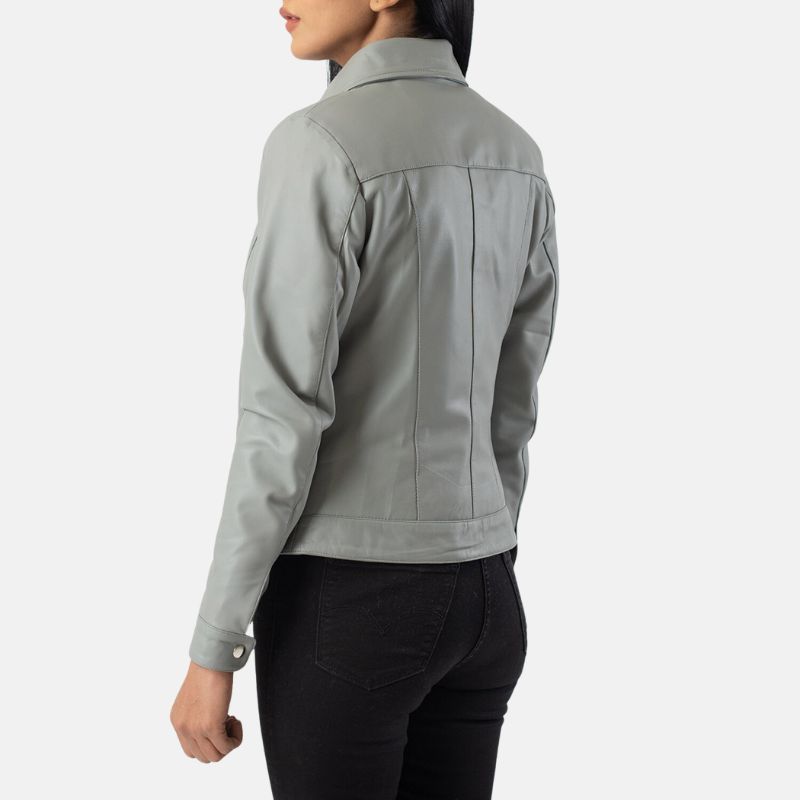 Grey Leather Jacket