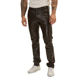 Ronny Mens Brown Leather Pants