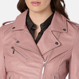 Leather Pink Motorcycle Jacket