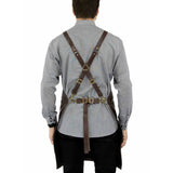 Bar Apron Leather with Pockets, Crossback Straps and Split-Leg Design