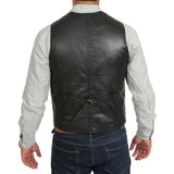 Mens Real Leather Traditional Waistcoat Biker Vest