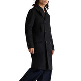 Mens Double Breasted Black Wool Overcoat