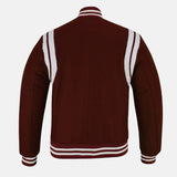 Letterman Varsity Jacket With Leather Sleeves For Mens