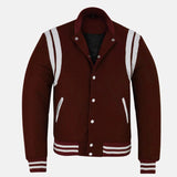 Maroon & White Letterman Jacket