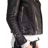 Black Upton Leather Biker Jacket Women