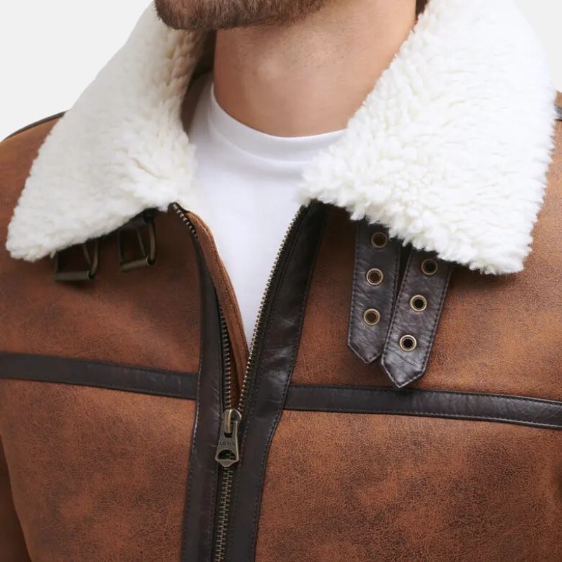 Leather Brown Shearling Jacket