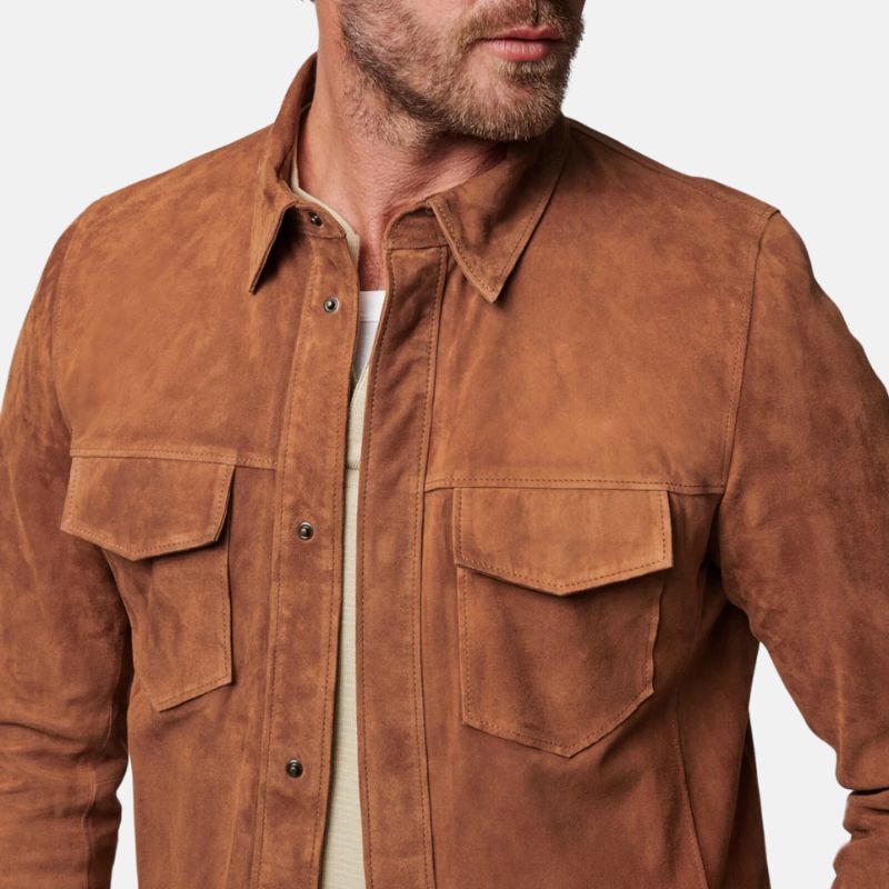 Mens Brown Suede Leather Jacket