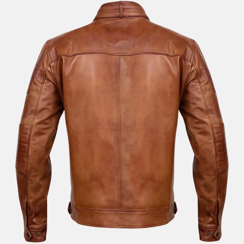 Cafe Racer Vintage Brown Cafe Racer Biker Leather Jacket Mens